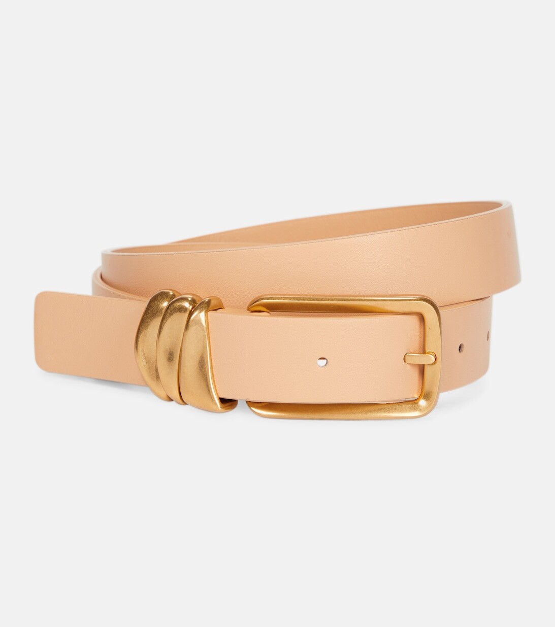 

Кожаный ремень Bottega Veneta, золотой