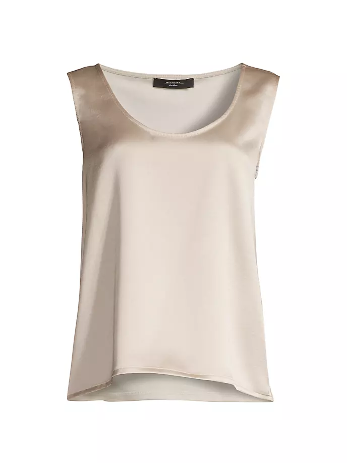

Атласная майка Sonale с передней частью Weekend Max Mara, слоновая кость