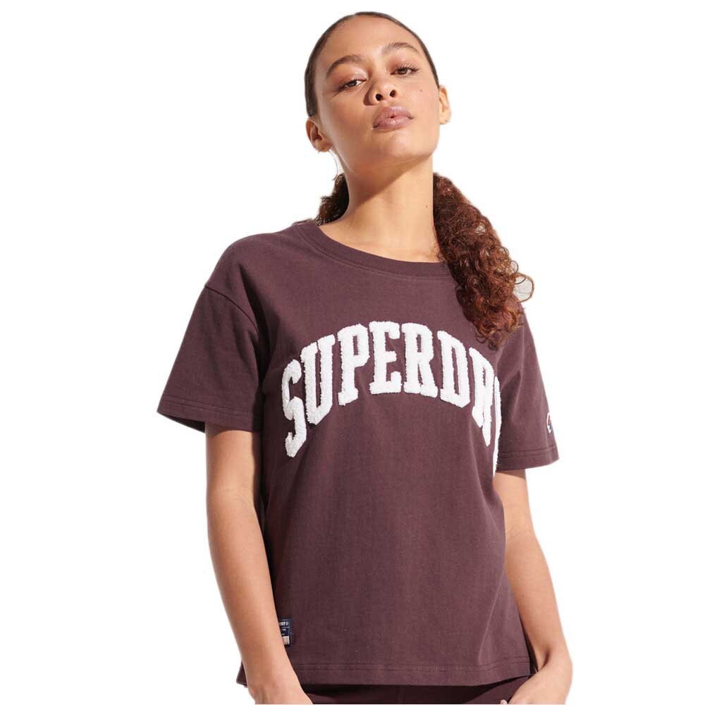 

Футболка Superdry Varsity Arch Boxy, фиолетовый