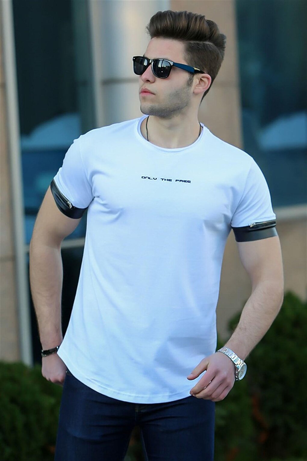 Белая мужская футболка 4451 MADMEXT