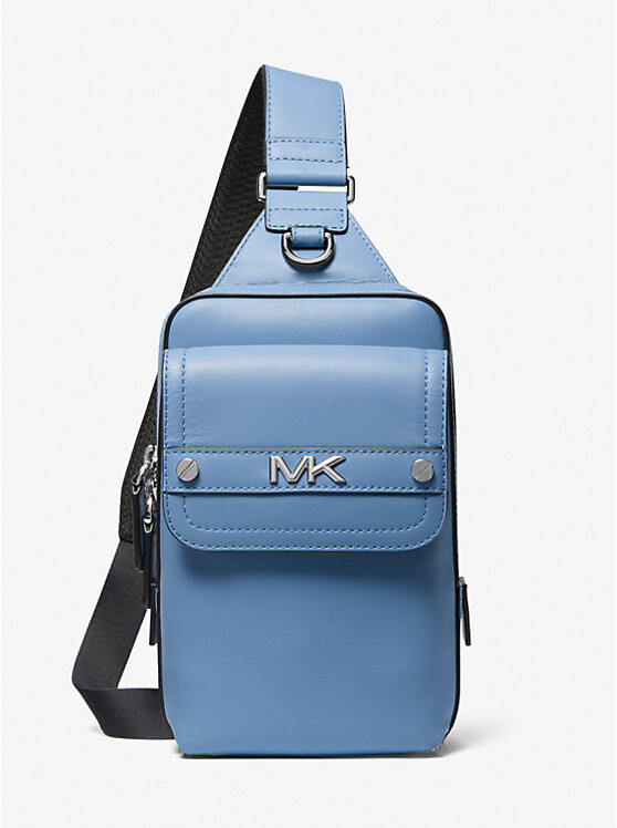 

Средняя кожаная сумка-слинг Varick Michael Kors Mens, синий