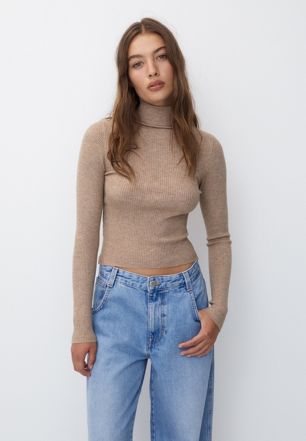 

Свитер Водолазка PULL&BEAR, цвет mottled ochre
