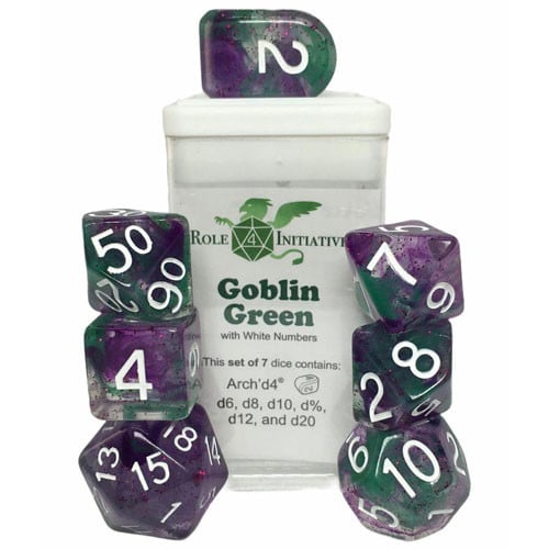 

Аксессуары Role 4 Initiative R4I Dice w/ Arch'd4: Diffusion - Goblin Green (7) (Clearance)