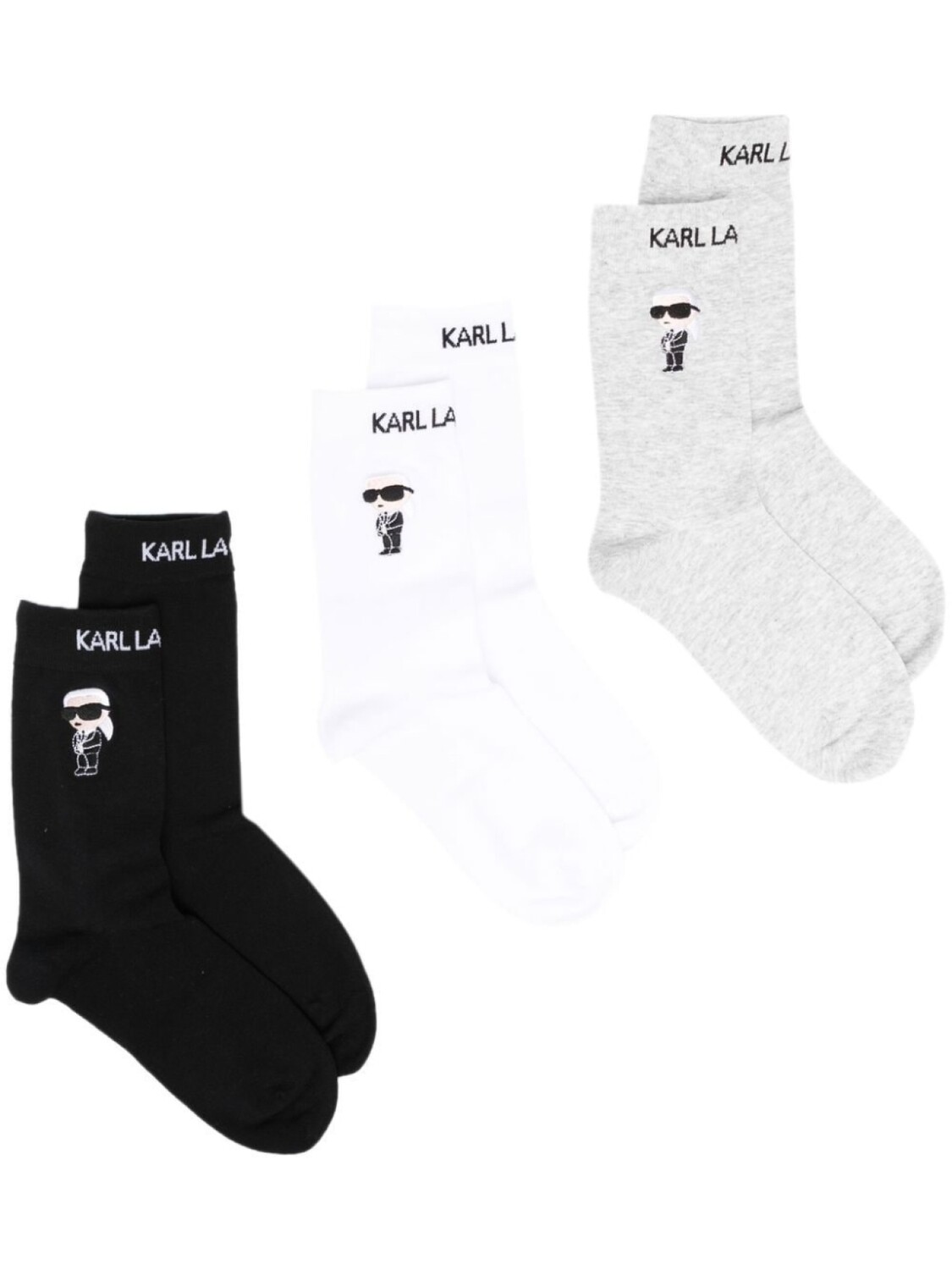 

Karl Lagerfeld комплект из трех пар носков Ikonik вязки интарсия, серый