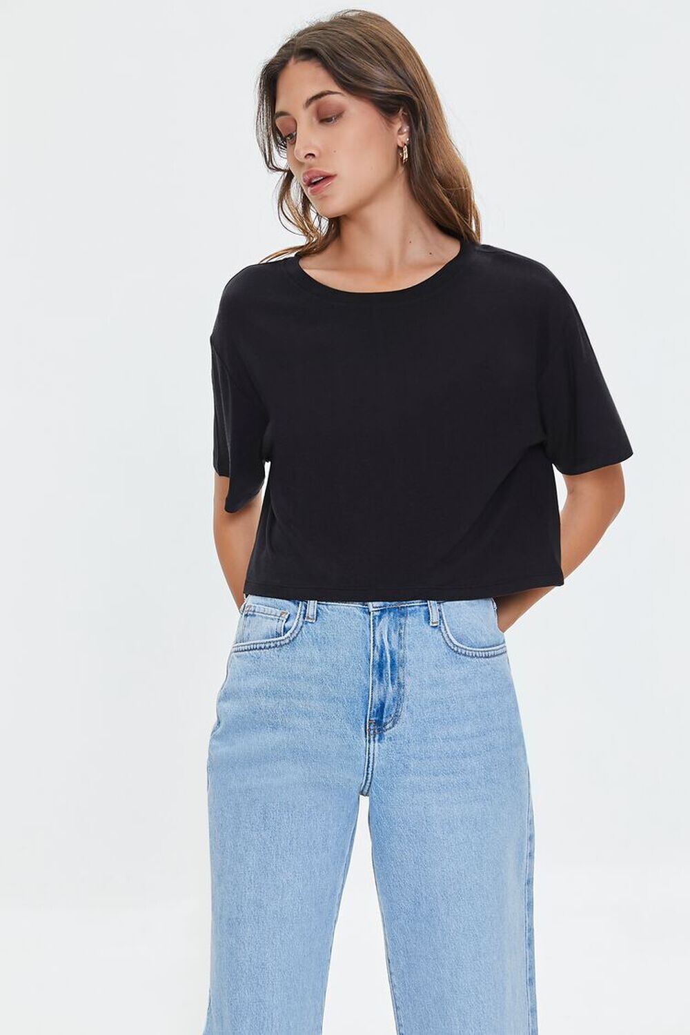 

Трикотажная футболка с подогревом Forever 21, черный