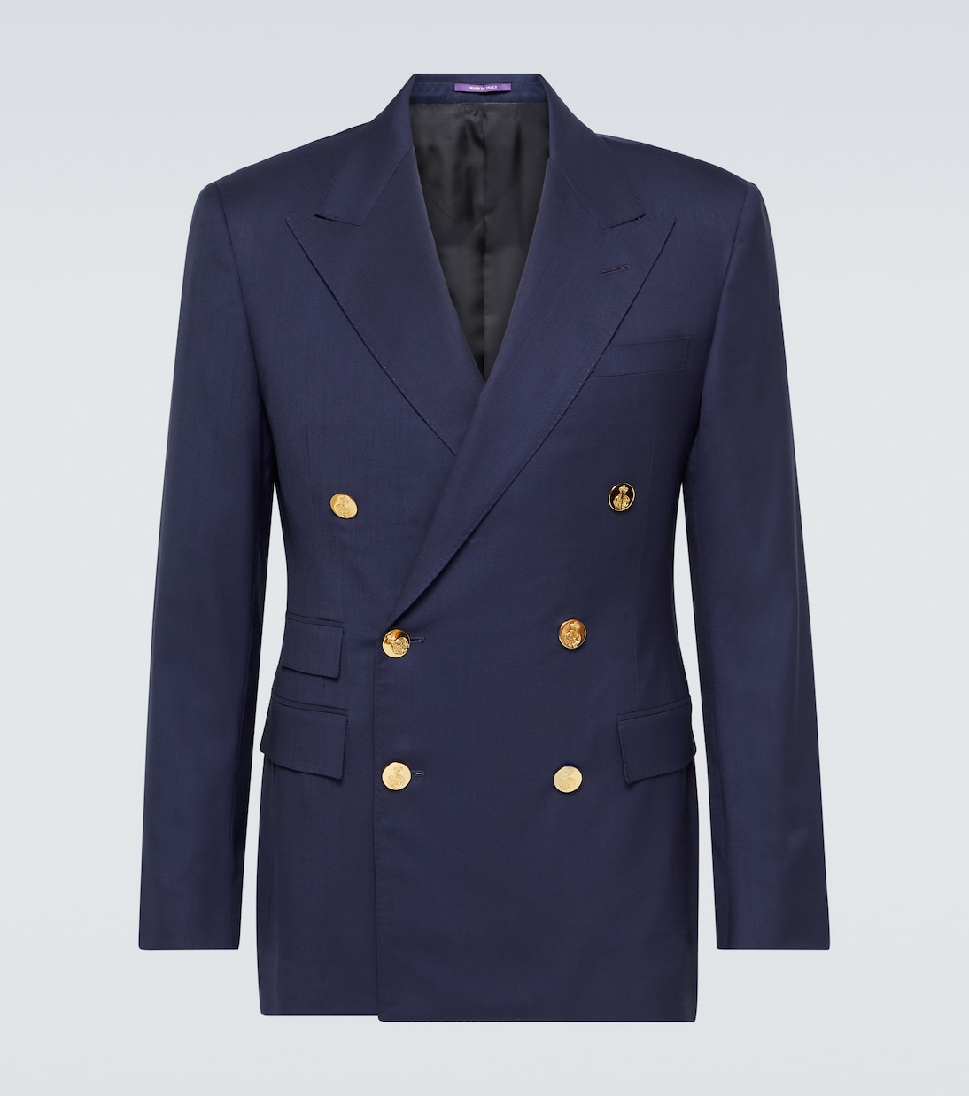 

Шерстяной блейзер строгого кроя gregory Ralph Lauren Purple Label, синий