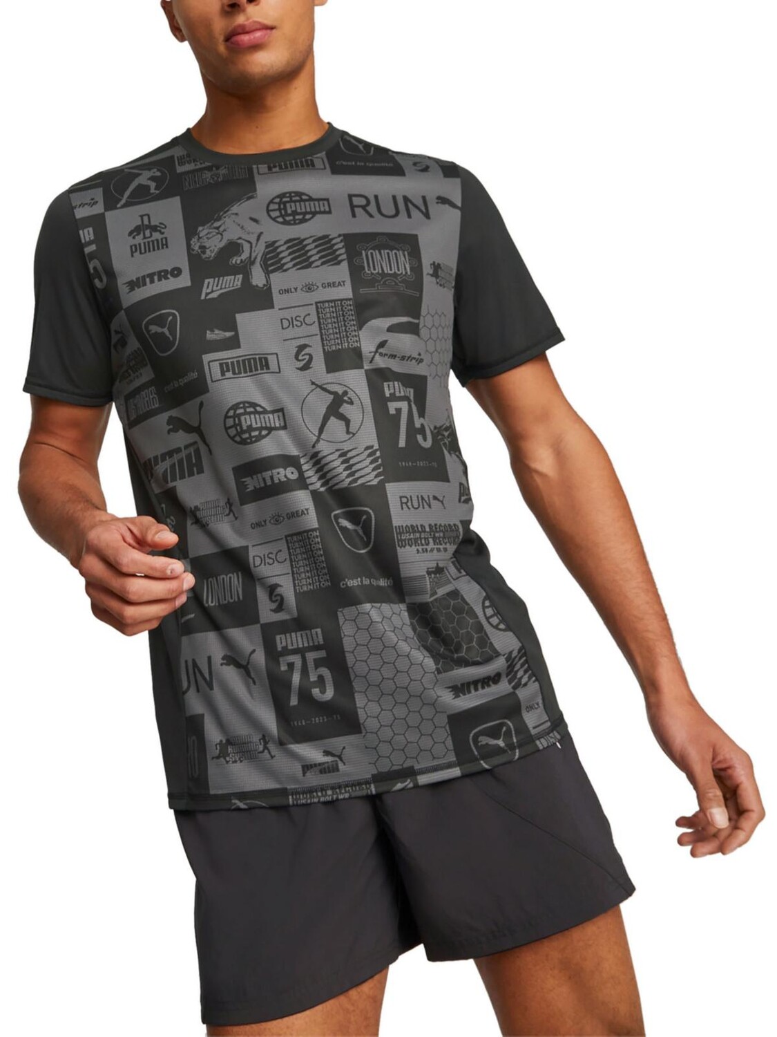 

Мужские рубашки и топы для фитнеса для бега Puma, черный