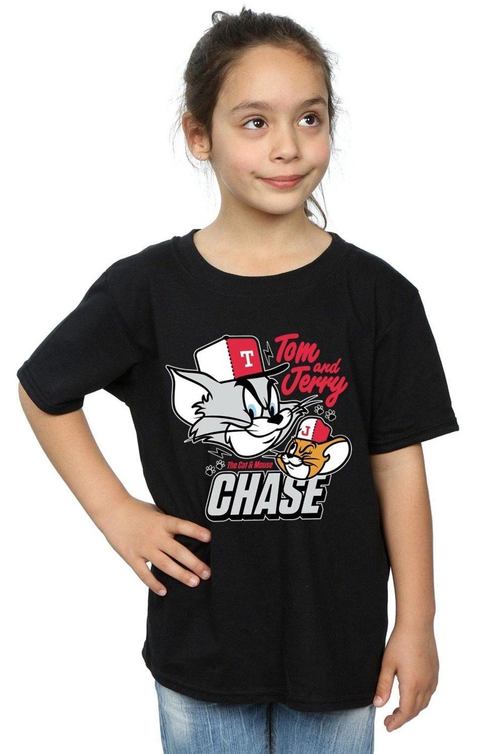 Хлопковая футболка Cat & Mouse Chase Tom & Jerry, черный