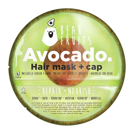 Восстанавливающая и питательная маска для волос с авокадо с многоразовой крышкой 20 мл, Bear Fruits