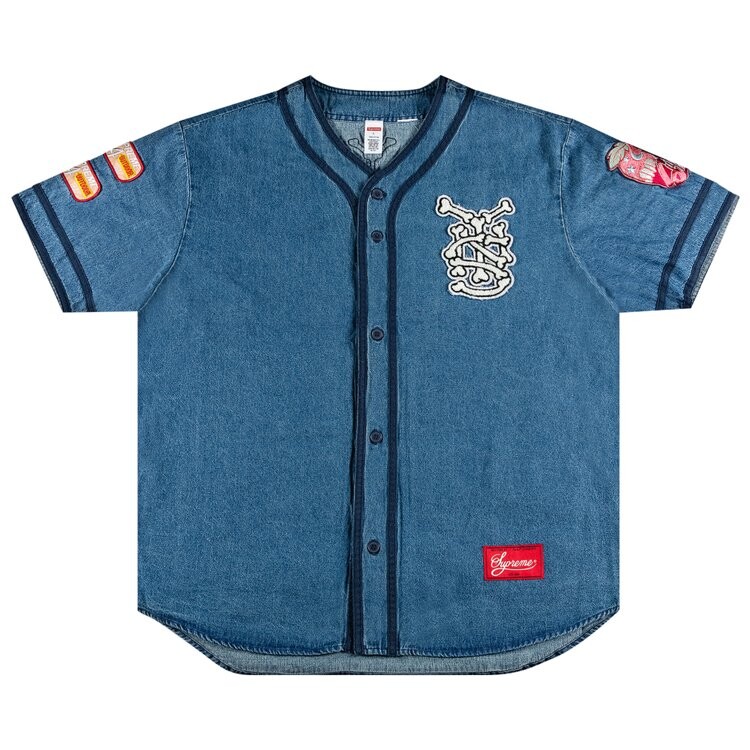 цена Джерси Supreme Patches Denim Baseball 'Denim', синий