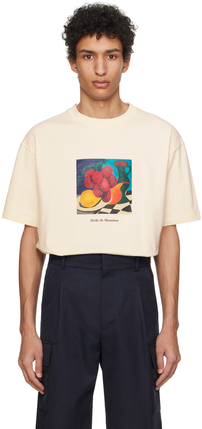 

Кремового цвета Футболка Le T-Shirt Nature Morte Drole De Monsieur