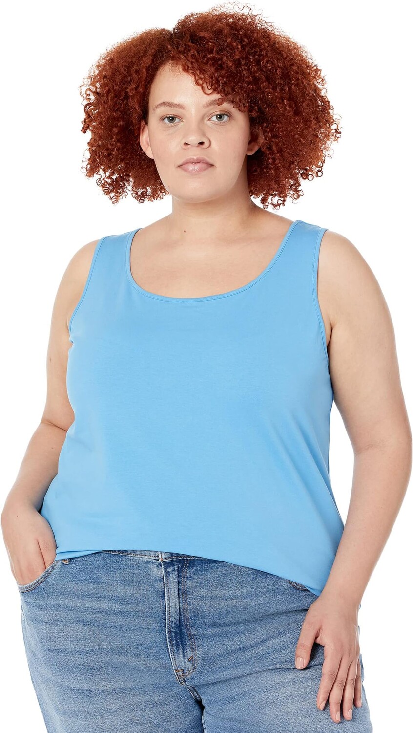 

Топ NIC+ZOE Plus Size Shirt Tail Perfect Tank, цвет Blue Jewel
