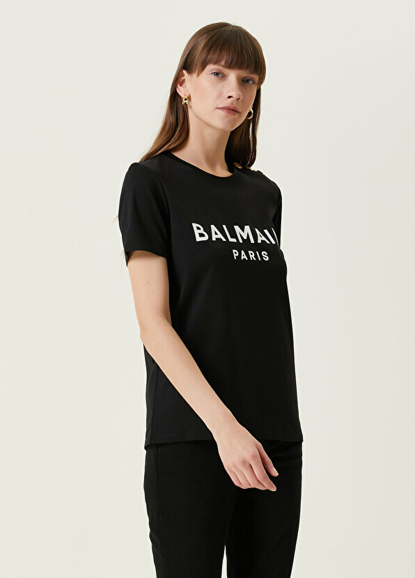 

Черная футболка с логотипом Balmain, Черный