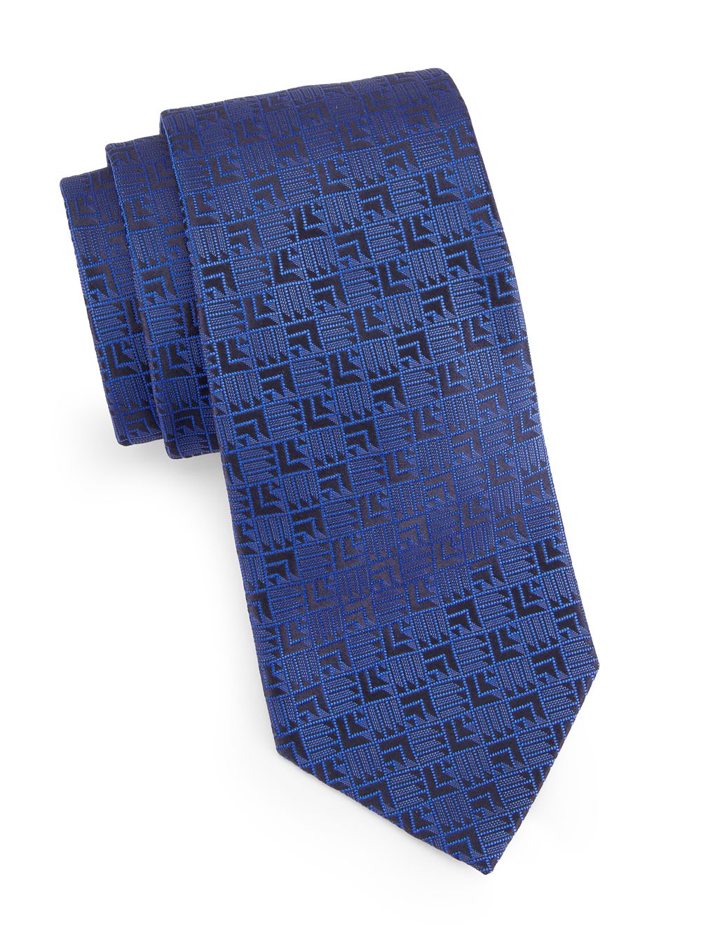 Шелковый жаккардовый галстук Shaded Cube Charvet, синий