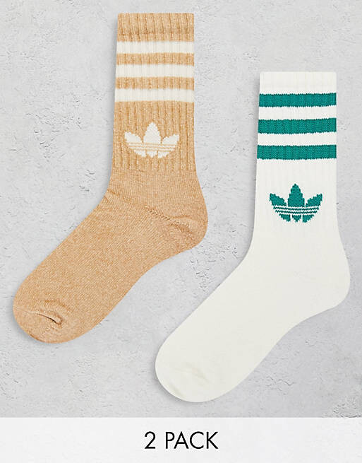 

Набор из двух уютных разноцветных носков adidas Originals