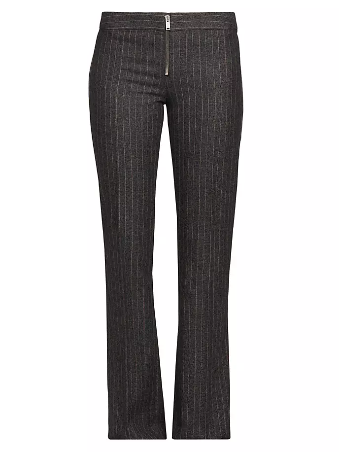 

Брюки в тонкую полоску с молнией спереди Stella Mccartney, цвет charcoal