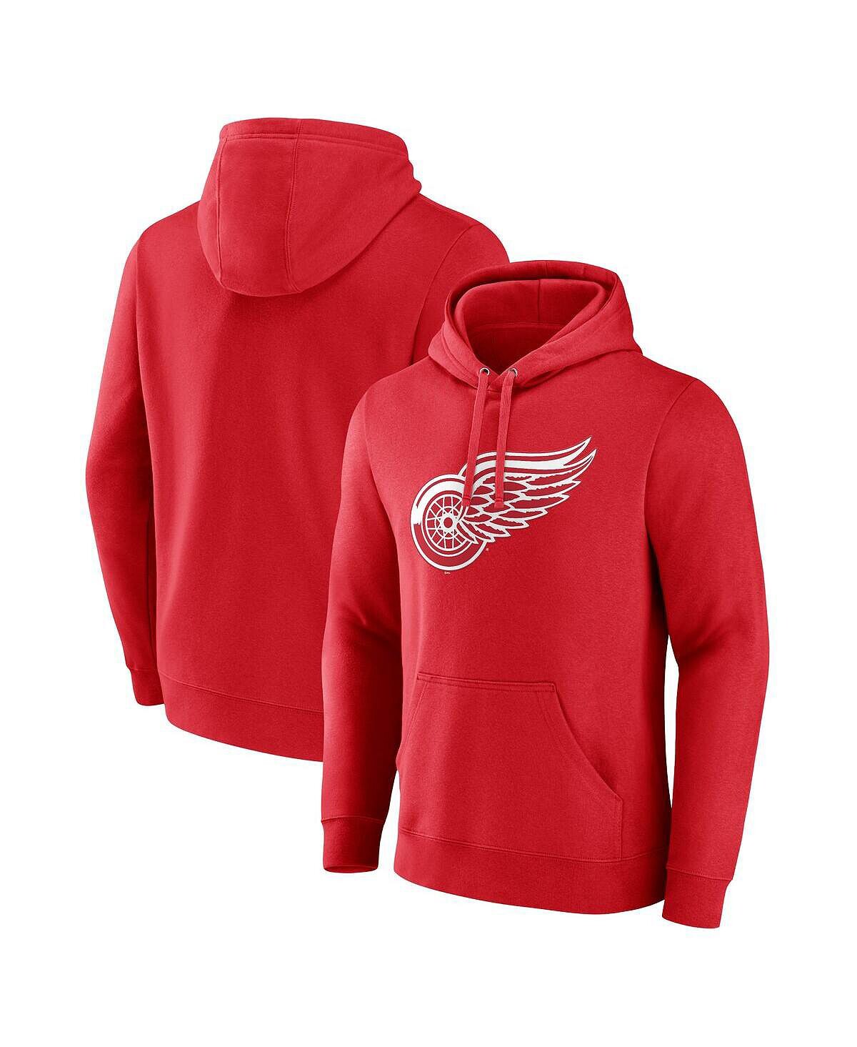 

Мужской красный пуловер с капюшоном с логотипом Detroit Red Wings Primary Fanatics