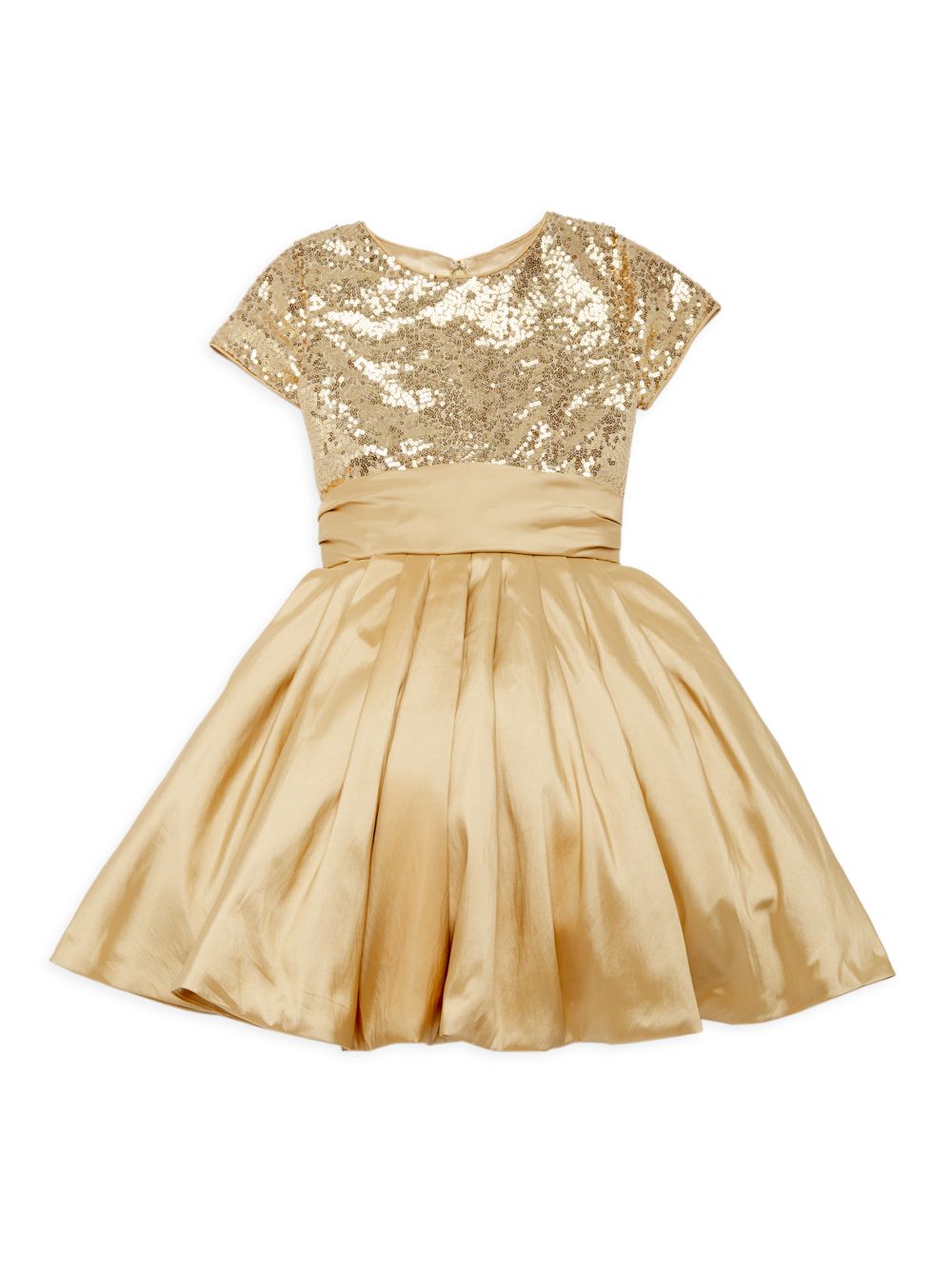 Расшитое блестками атласное платье для маленьких девочек и девочек Joan Calabrese, золотой