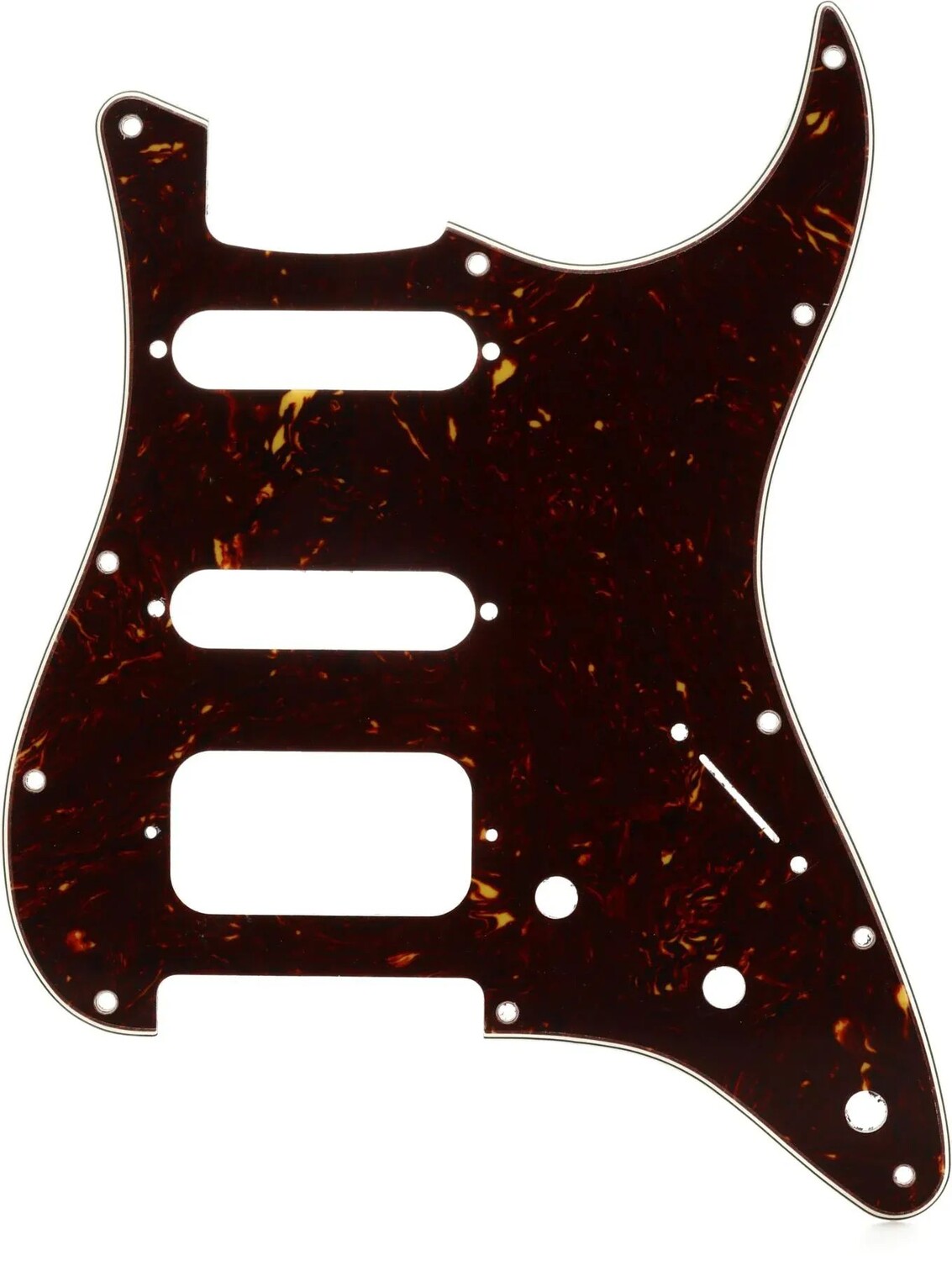 

Накладка Stratocaster H/S/S в современном стиле с 11 отверстиями – черепаховый панцирь