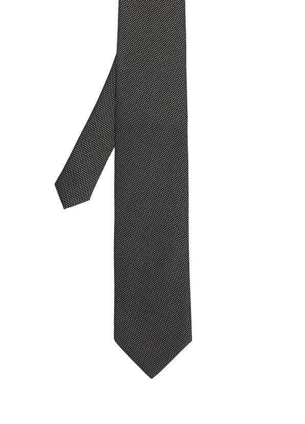 Черный шелковый галстук с микро-узором Beymen