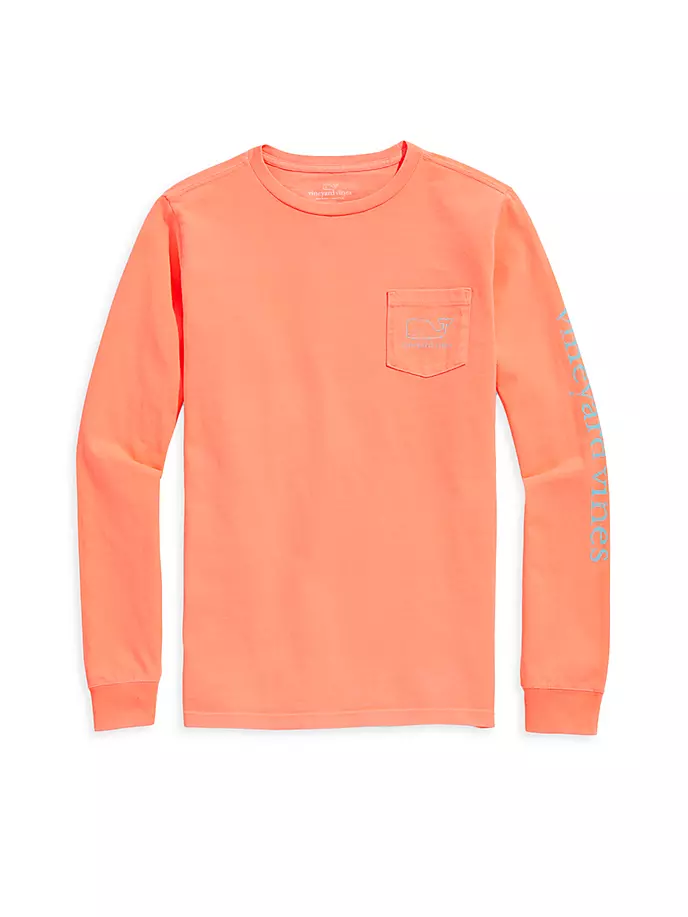 

Футболка с длинными рукавами и логотипом Little Boy's & Boy's Vineyard Vines, цвет neon sunset