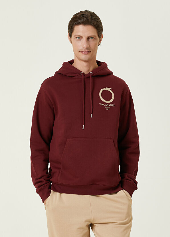

Бордово-красный свитшот с капюшоном Trussardi