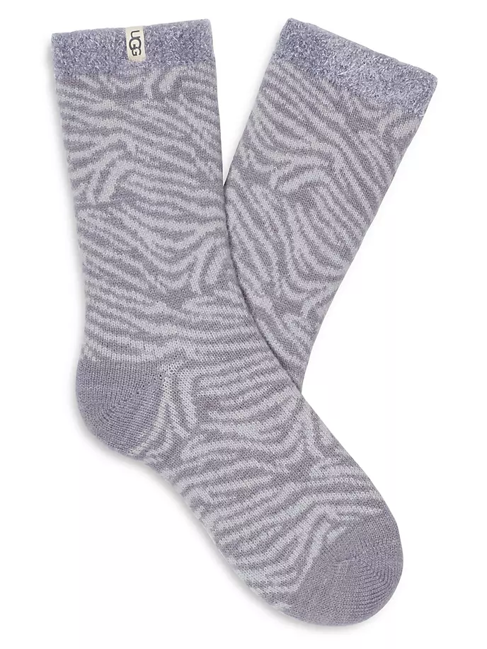 Носки с круглым вырезом Josephine на флисовой подкладке Ugg, цвет cloudy grey zebra