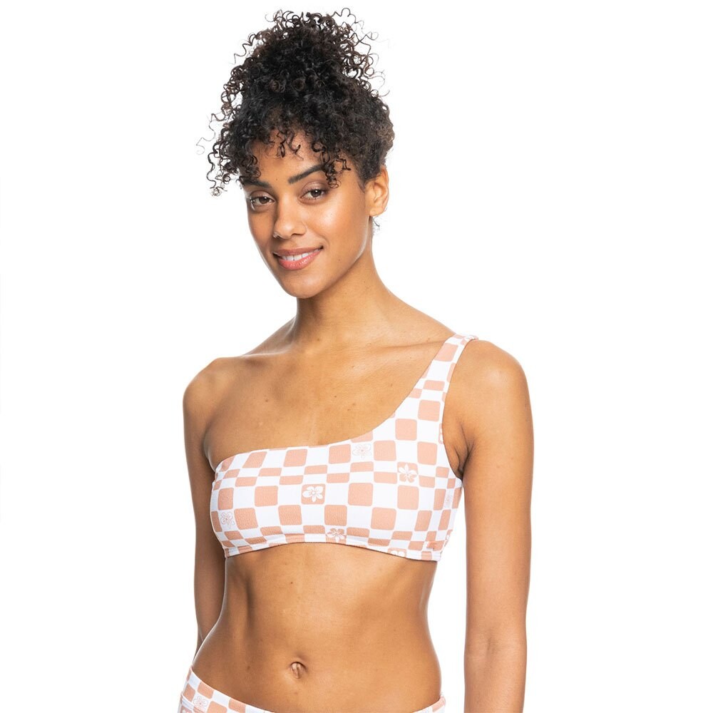 

Топ бикини Roxy Check It 2 Asymmetric, оранжевый