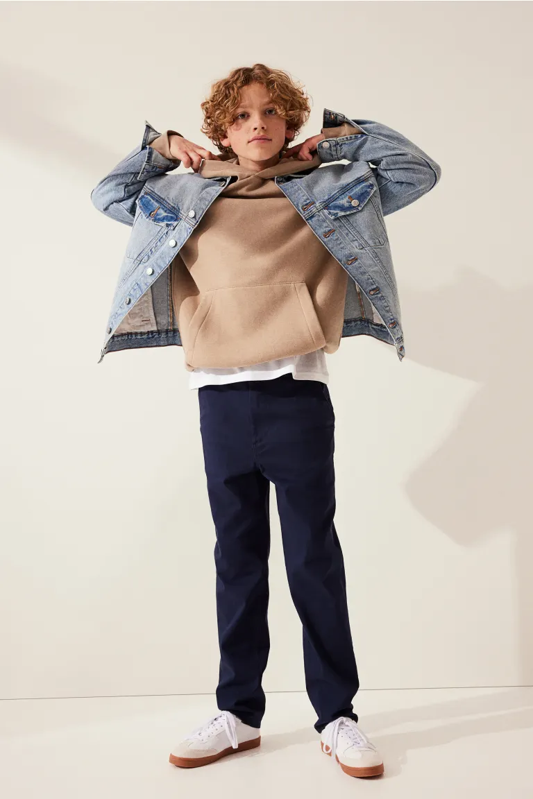 Хлопковые брюки чинос H&M, синий