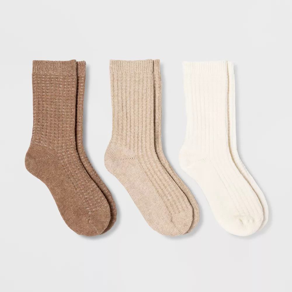 

Женские вафельные носки 3 пары Universal Thread, цвет Cream