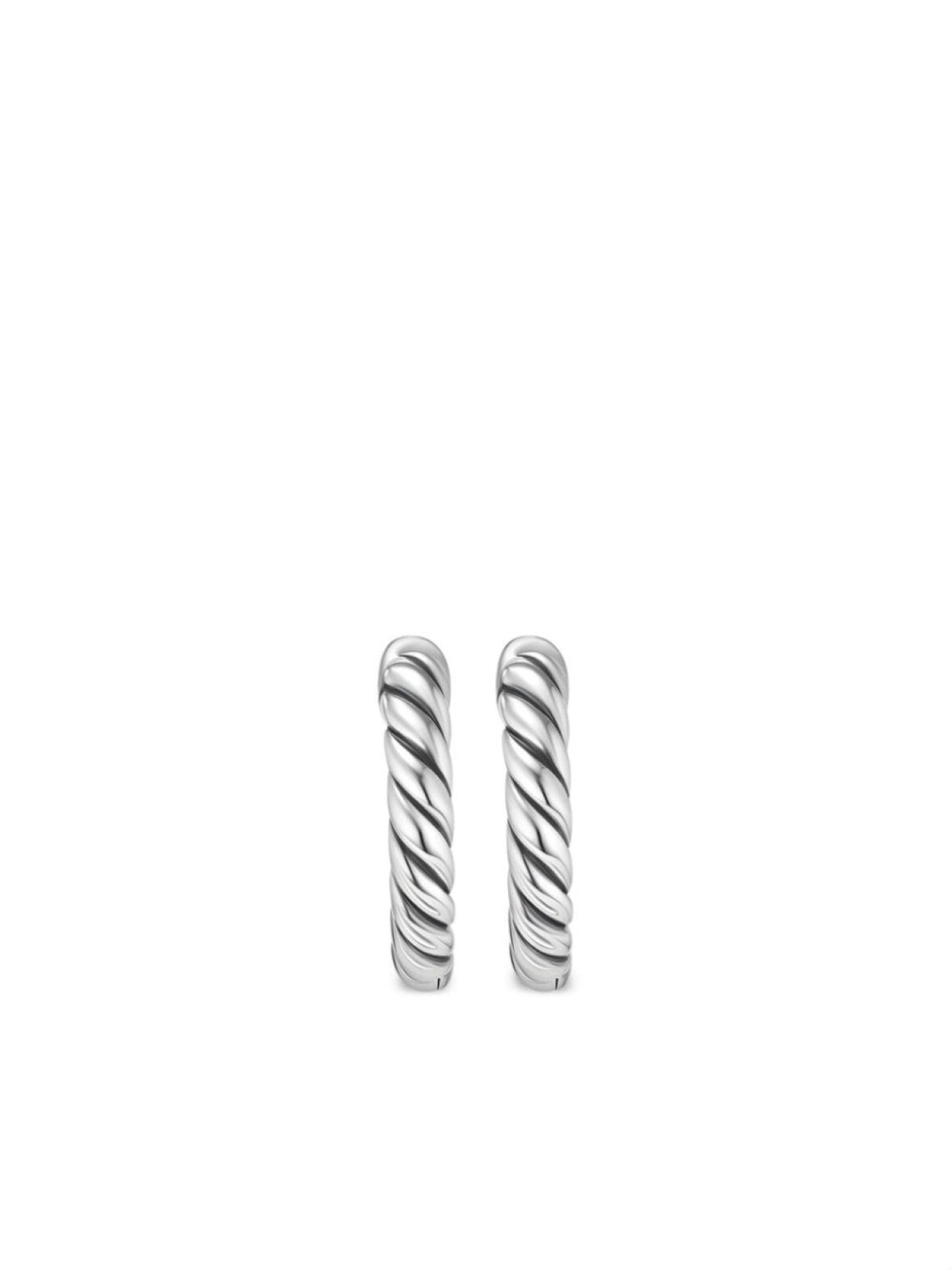 

Серебряные серьги-кольца Sculpted Cable David Yurman, серебряный