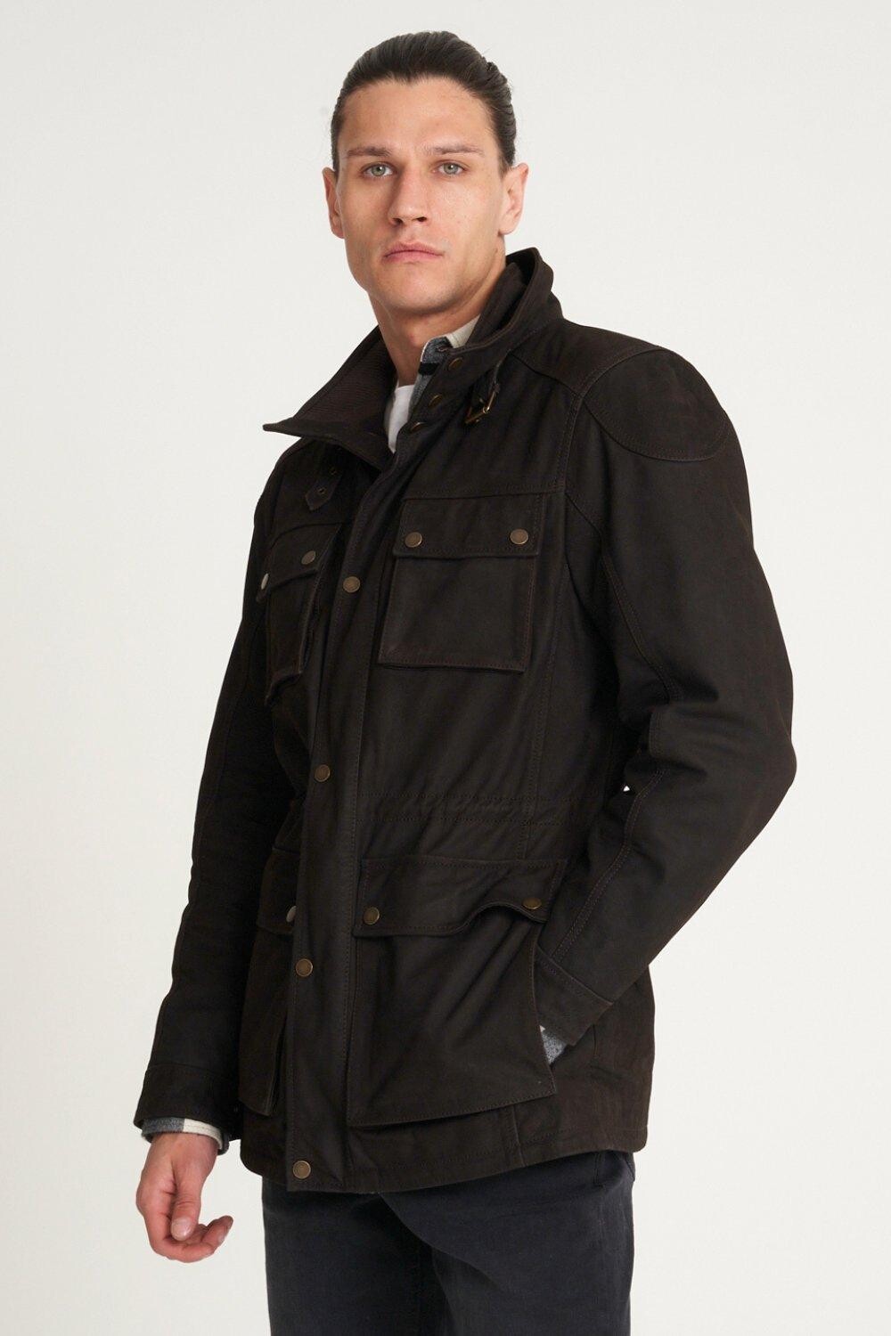 

Пальто из кожи буйвола Barneys Originals, коричневый