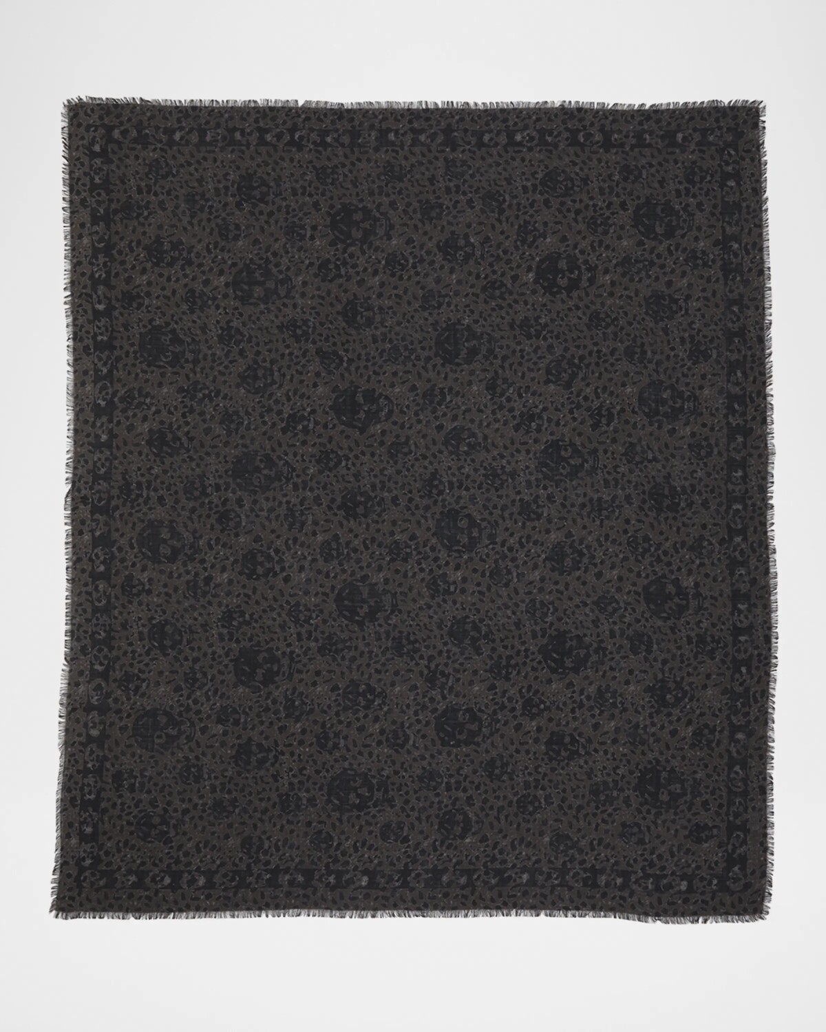 

Шерстяной шарф с леопардовым черепом Alexander Mcqueen, цвет Dark Brown Black