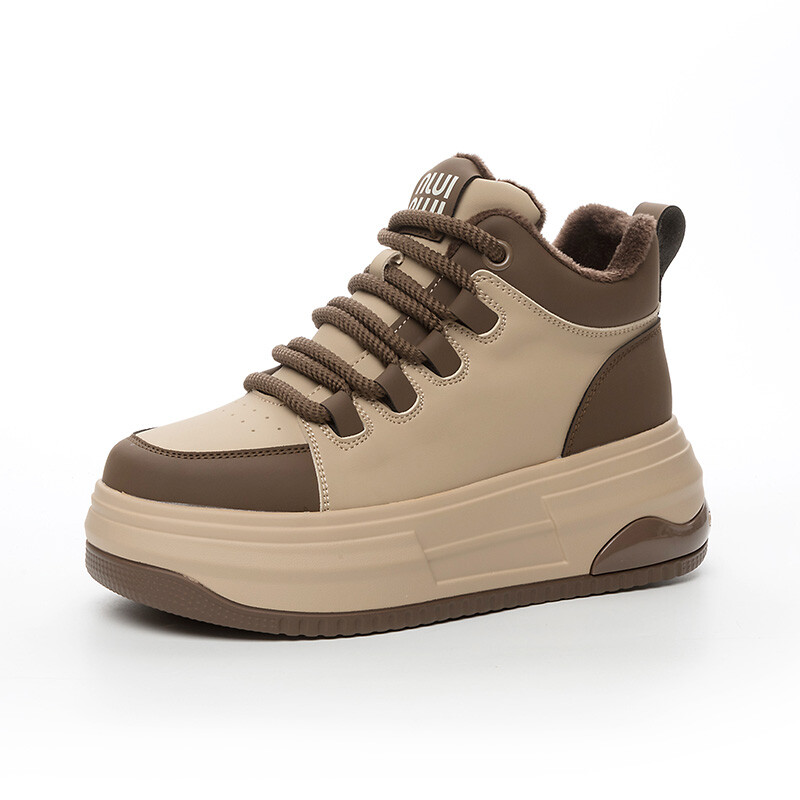 

Кеды, скейтборд обувь женская высокая Nrdrofficial, цвет Khaki fleece
