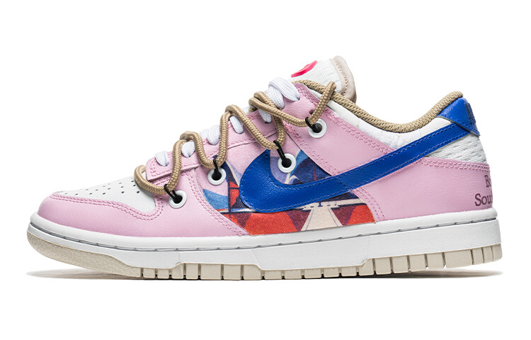 

Кроссовки для скейтбординга Dunk женские с низким верхом сине-розовые Nike