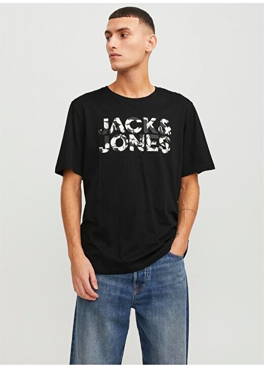 

Черная мужская футболка с круглым воротником JJEJEFF CORP LOGO TEE SS O-NECK SN Jack & Jones, черный
