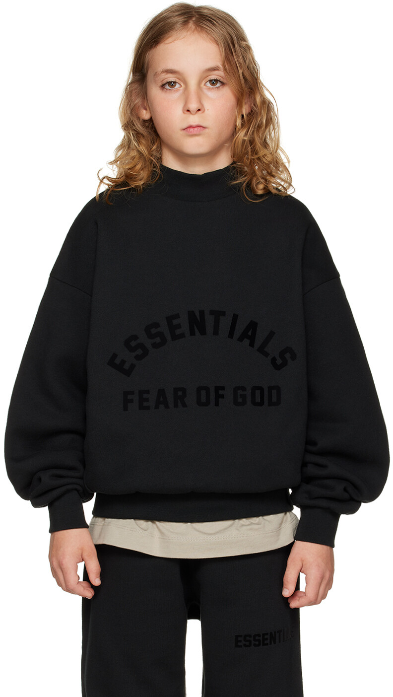 

Детская черная толстовка с принтом Fear of God ESSENTIALS