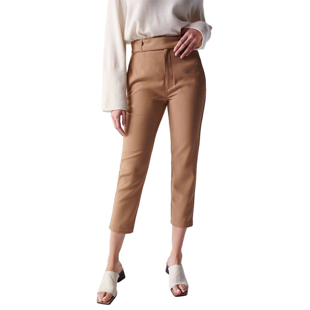 

Брюки Salsa Jeans Cropped Slim High Chino, бежевый