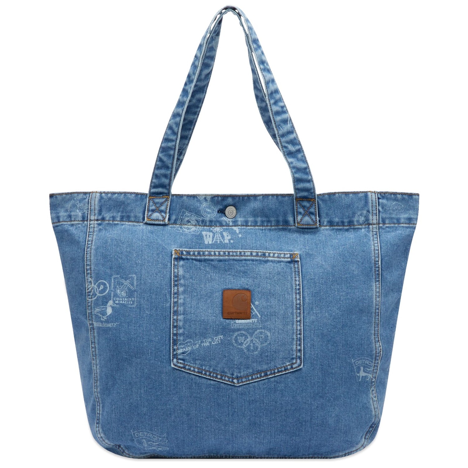 

Сумка тоут Carhartt Wip Denim Stamp Tote Bag, цвет Stamp Print, Blue