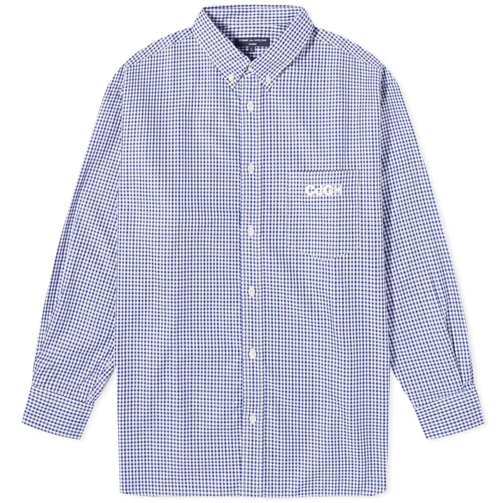 

Рубашка с вышитым логотипом в клетку Comme Des Garçons Homme, мультиколор
