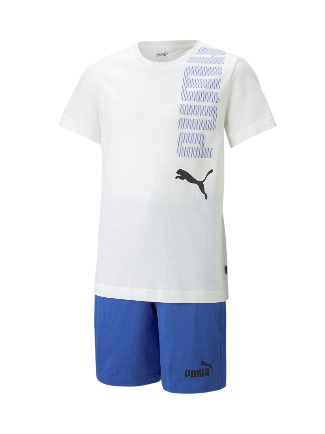 

Хлопковый костюм Puma для детей, синий/белый