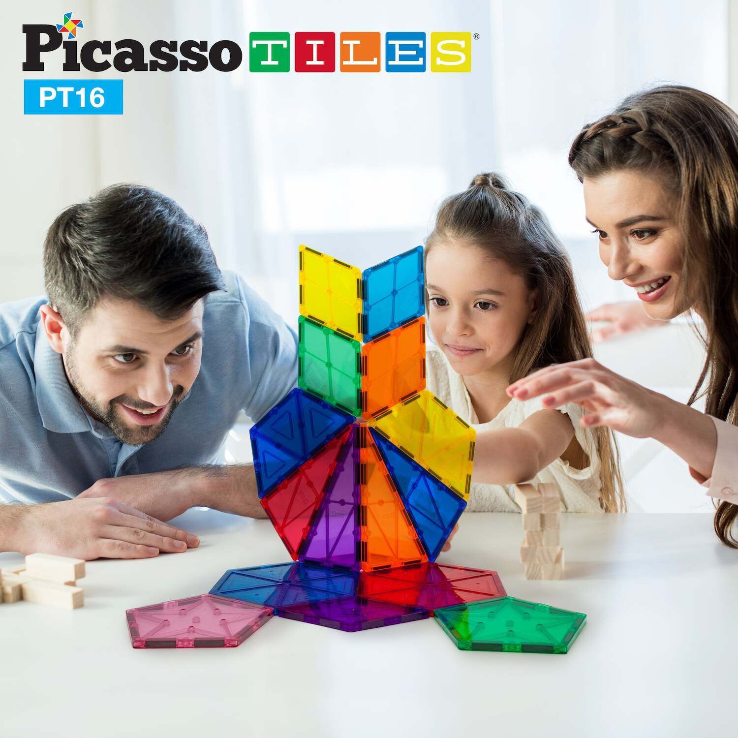 

Набор плиток из 16 магнитных строительных блоков с геометрией Picassotiles