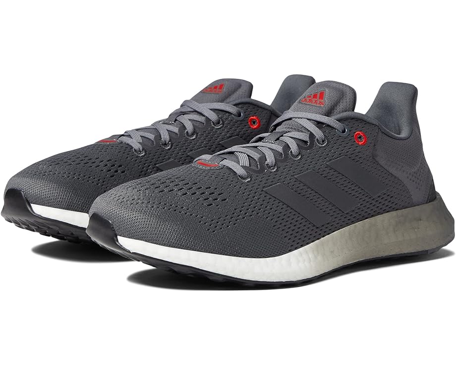 Кроссовки Adidas Pureboost 21, цвет Grey/Grey/Vivid Red 1