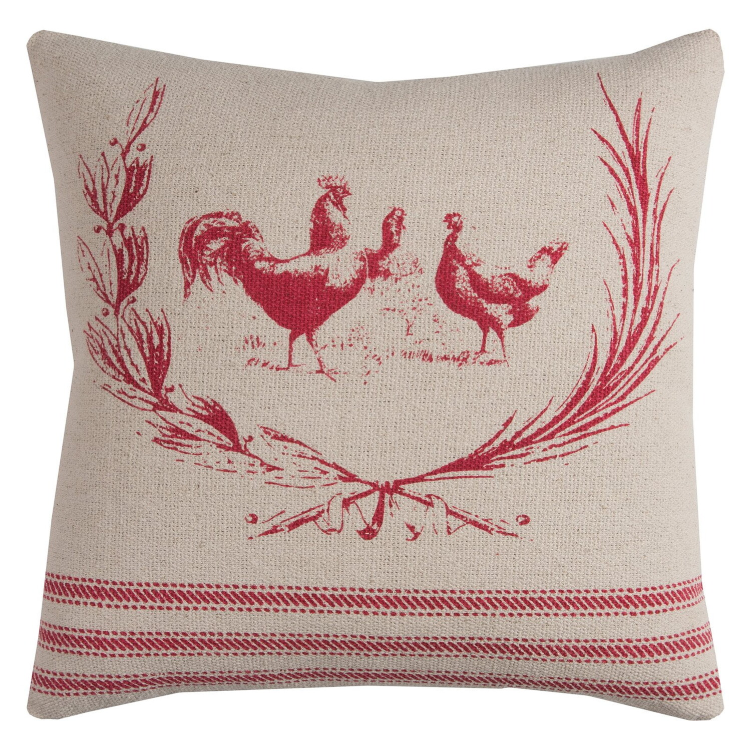 

Подушка декоративная с застежкой-молнией Rizzy Home Farmhouse Rooster, красный