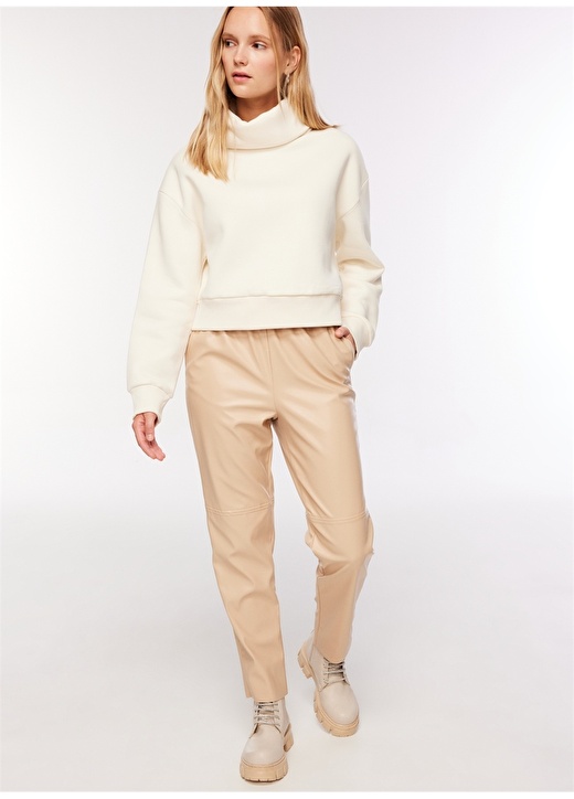 Базовые женские бежевые брюки с эластичным поясом Fabrika Comfort