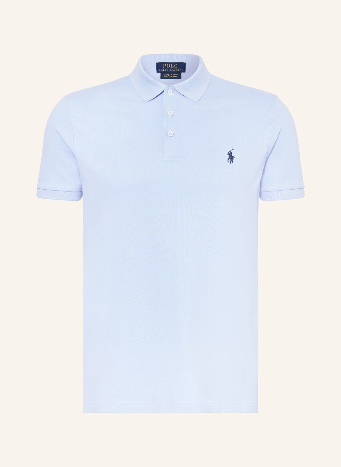 

Рубашка-Поло из пике на заказ узкого кроя Polo Ralph Lauren, голубой