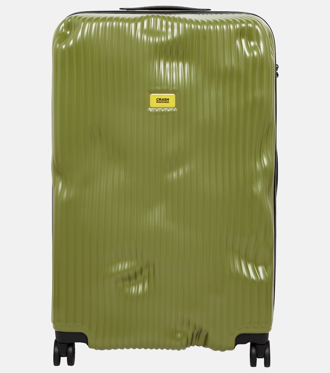 Большой чемодан для регистрации в полоску Crash Baggage, зеленый фото