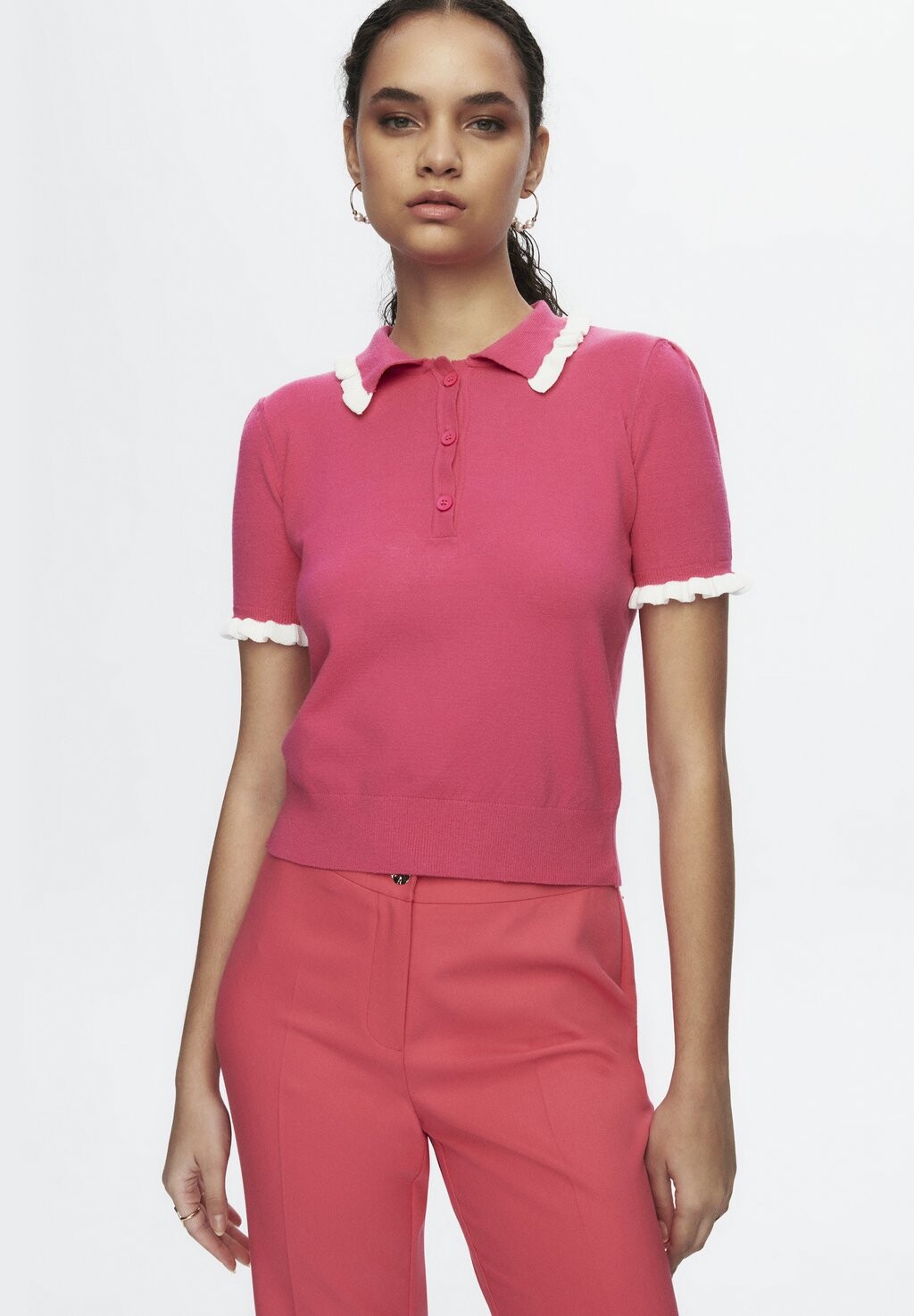 

Поло Buttoned Short Sleeve adL, розовый