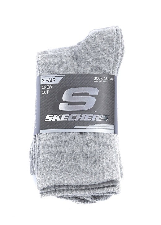 

3 пары носков круглого выреза Стандартные однотонные серые носки унисекс Skechers