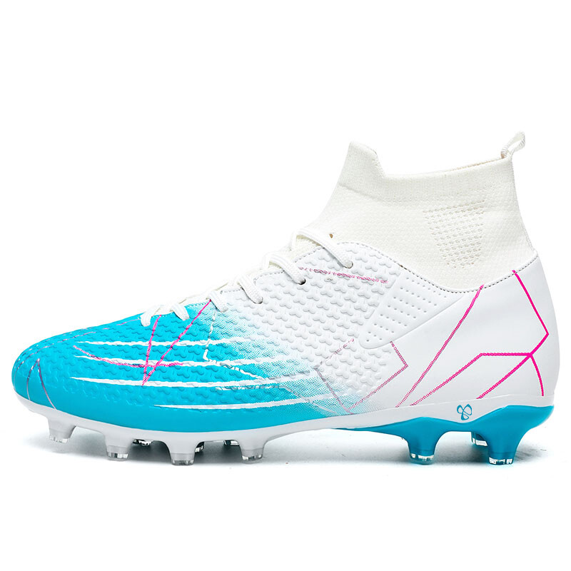 

Футбольные бутсы унисекс с высоким верхом Caritesport, цвет White-blue - spikes